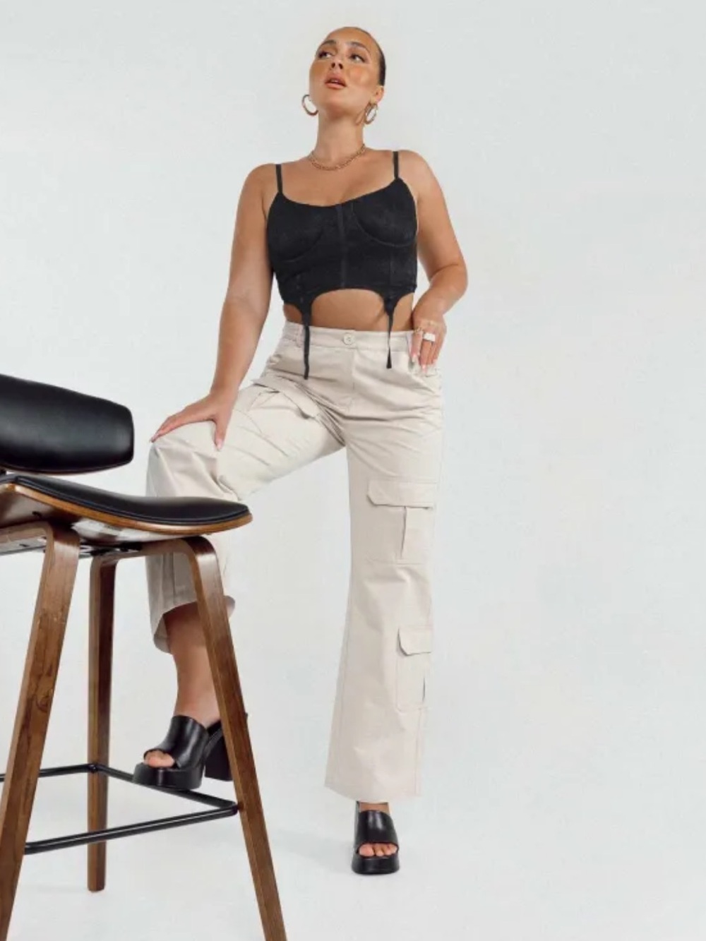 Princess Polly Glenda Beige Cargo Pants
